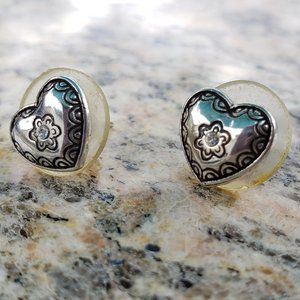 Brighton Silver Heart post earrings